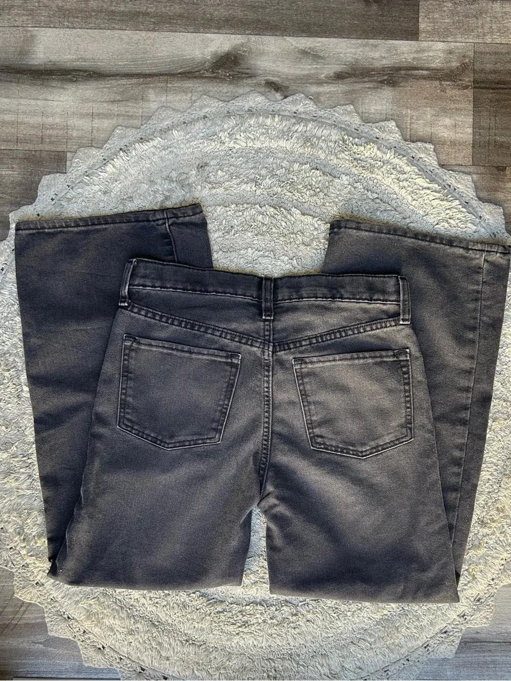 Old Navy high-rise wide-leg black denim jeans girls size 12